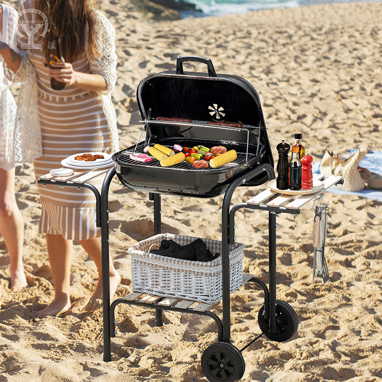 Asador Parrilla Barbacoa a Carbón con Rueditas 18" BP-2086 BBQ. Selecto