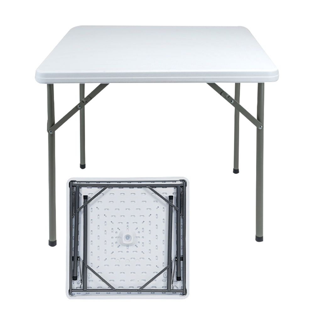 Mesa Plástica Plegable Cuadrada 83x74cm Con Marco De Acero Revestido BSL-F87 Selecto