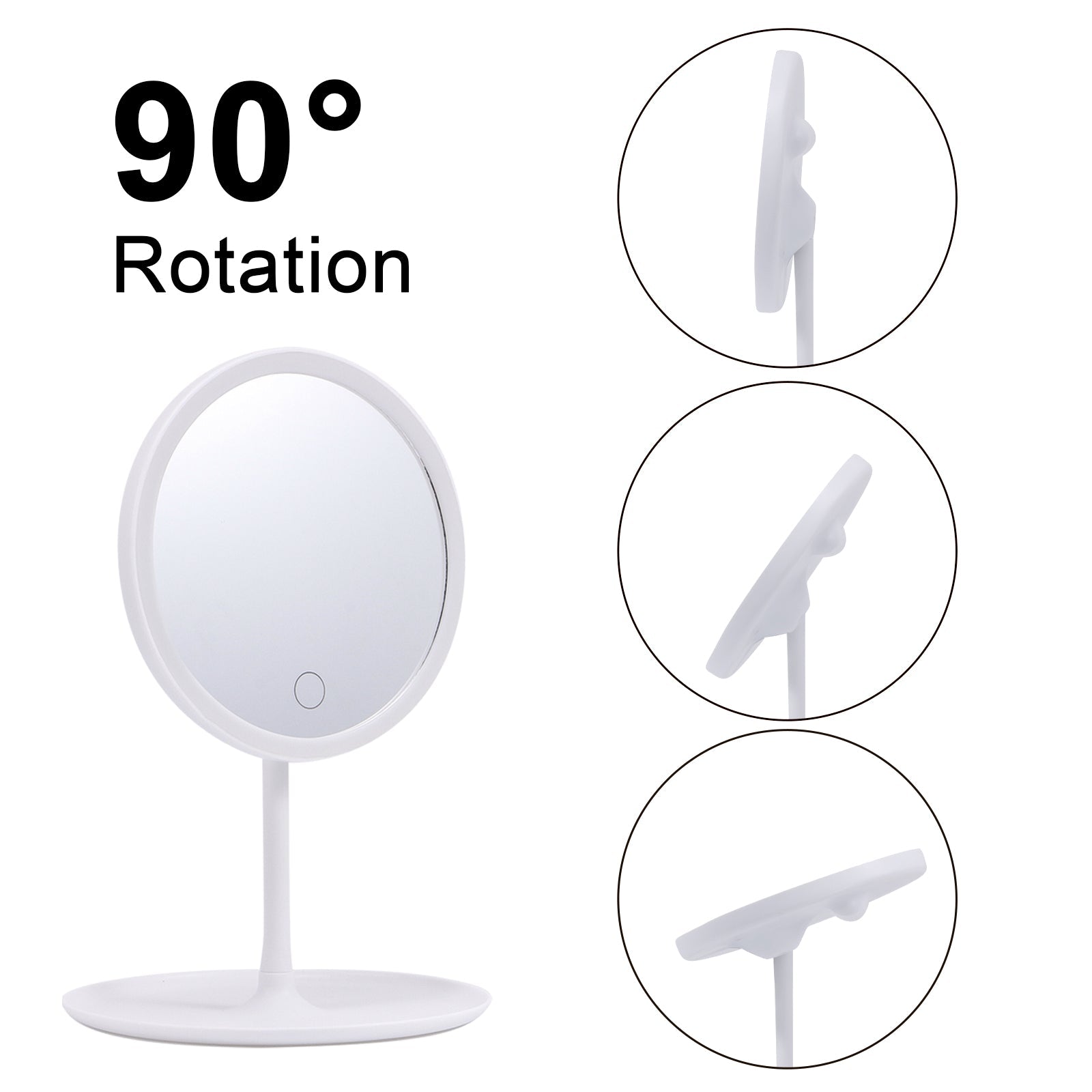 Espejo Redondo de Mesa con LED Recargable 88101 Selecto