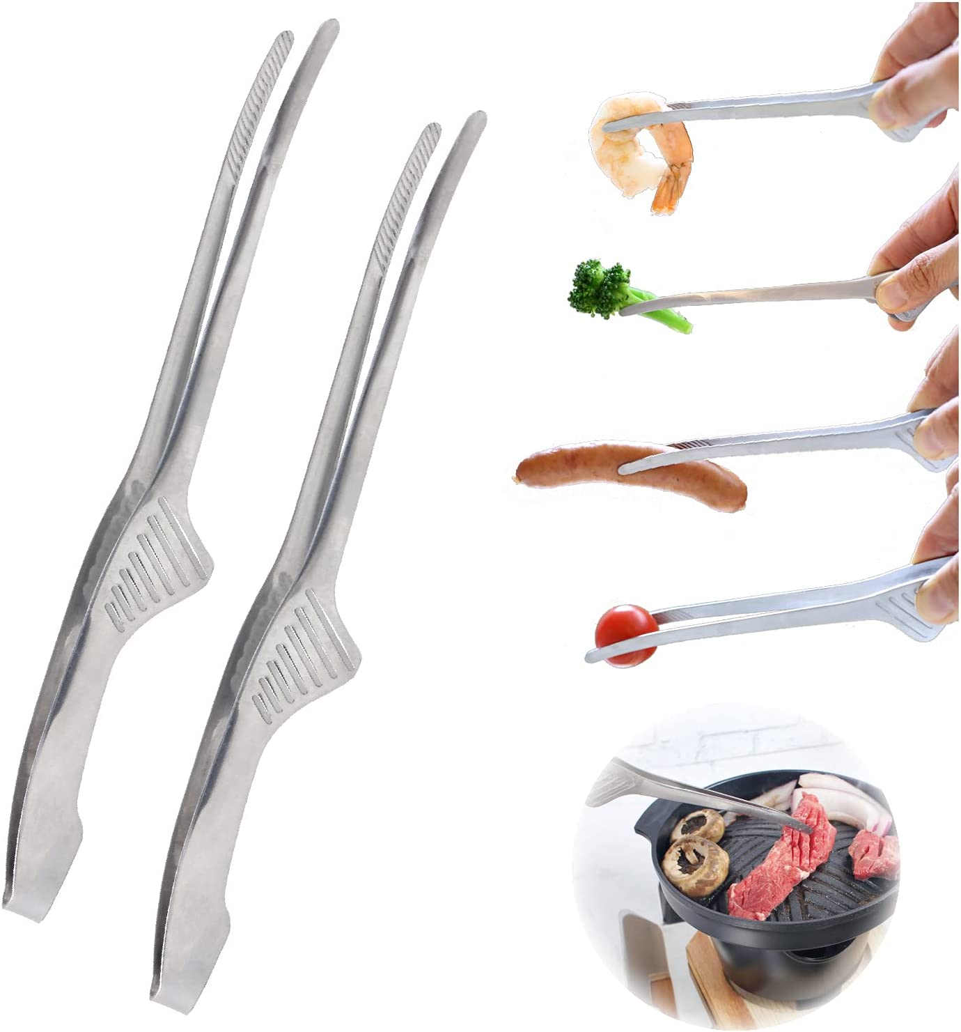 (LLEGANDO 19 DE JUNIO) Pinza de Precisión para Comida Alimentos en Acero Inoxidable SS304 (8" 11901) (10" 11902) (12"11903)