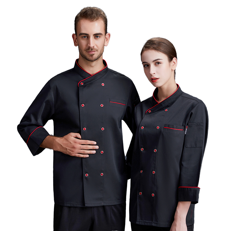 Uniforme Camisa Chaqueta de Chef Cocinero Estilo Filipina Manga Corta Negro Unisex 4 Tallas Disponibles 902101/9002102/902103/902104 Selecto