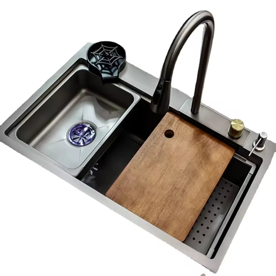 Fregador de Acero Inoxidable 304 1 Tina 3en1 750*450*220mm LS-7545FA Selecto