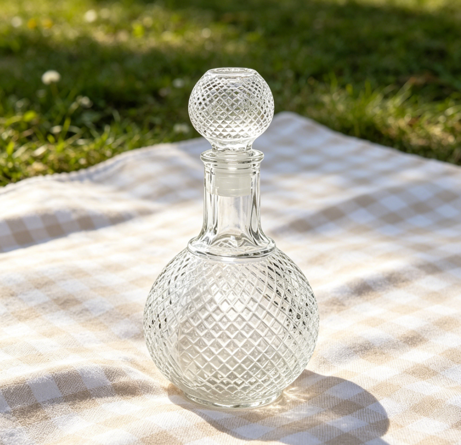 (LLEGANDO 7 DE AGOSTO) Licorera Botella de Vidrio con Tapón 25 cm | Decantador para Whisky, Ron, Brandy y Licores | 87991
