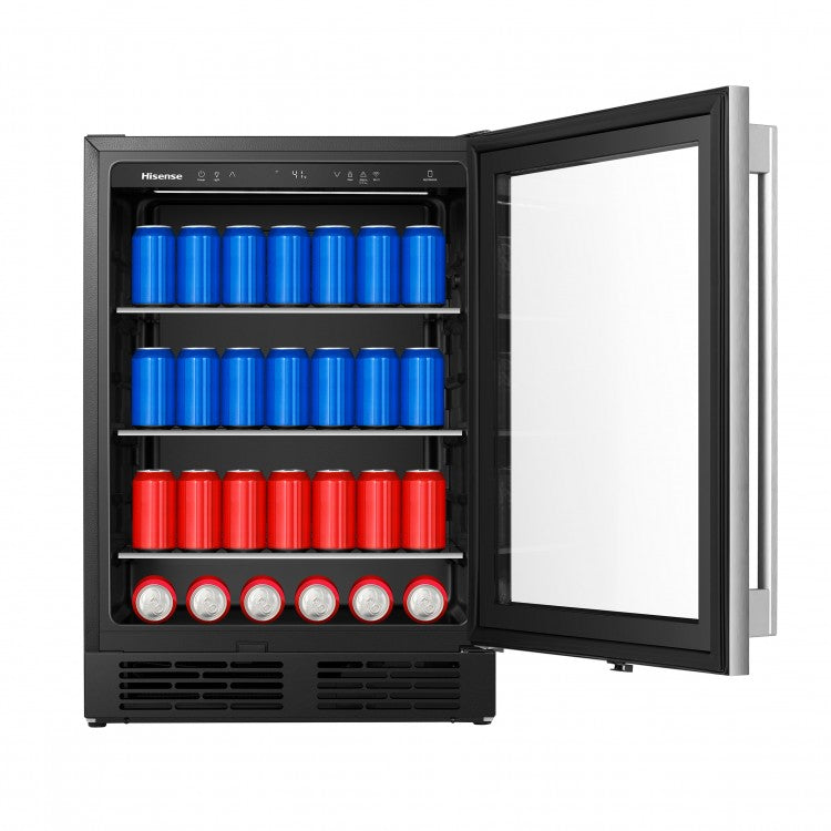 Enfriador de Bebidas Refrigeradora Nevera Mini Bar Hisense HBC164N6SS 5.4 Pies Cúbicos | Capacidad para 164 Latas | Acero Inoxidable | Wi-Fi