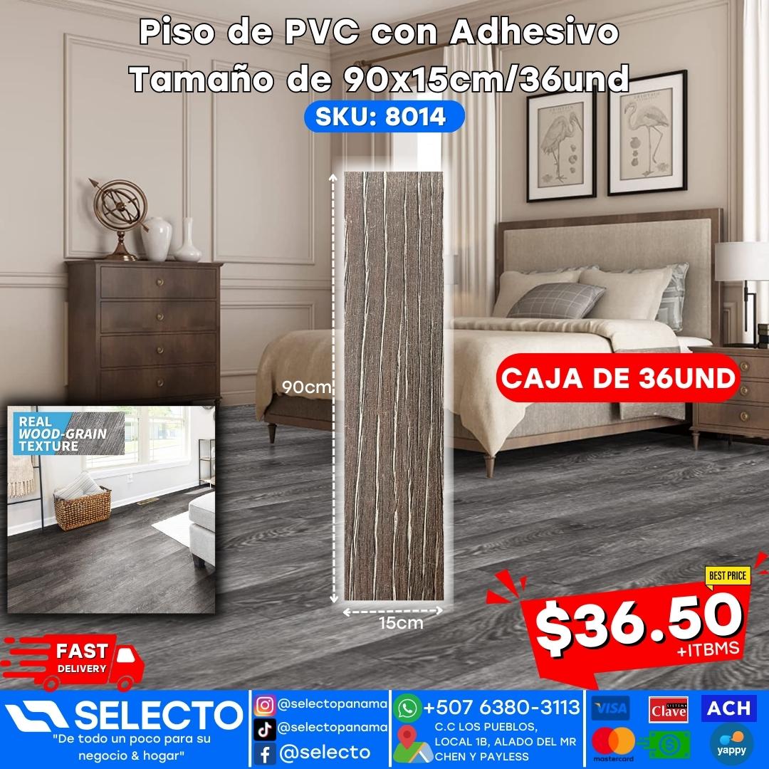Piso de PVC con Adhesivo 90x15cm/36und 8014 Selecto