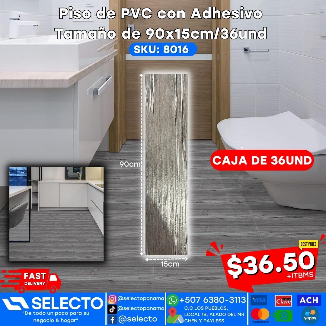 Piso de PVC con Adhesivo 90x15cm/36und 8016 Selecto