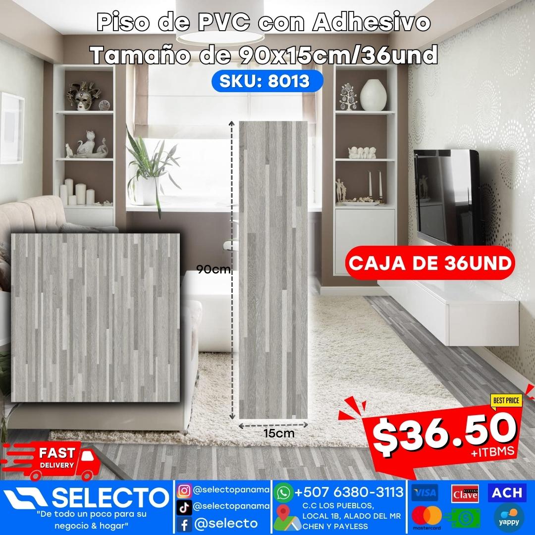 Piso de PVC con Adhesivo 90x15cm/36und 8013 Selecto