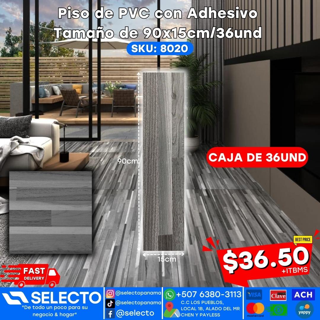 Piso de PVC con Adhesivo 90x15cm/36und 8020