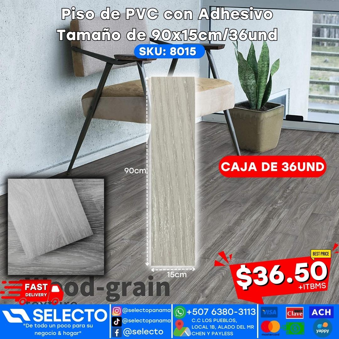 Piso de PVC con Adhesivo 90x15cm/36und 8015 Selecto