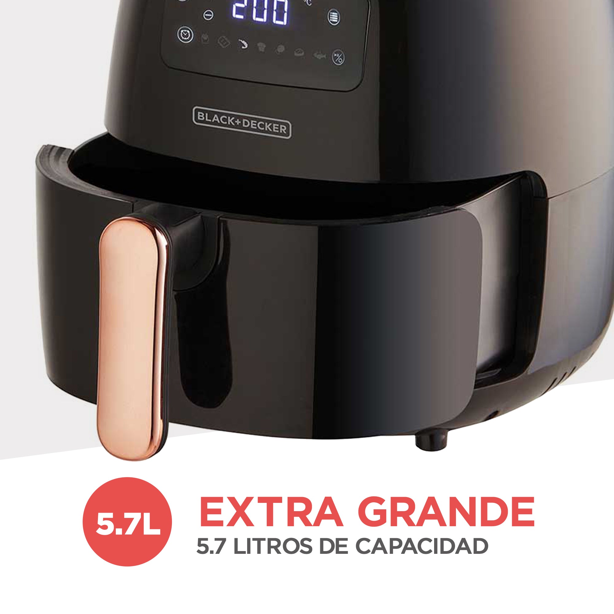 Freidora de Aire 5.7L 7en1 Black and Decker HFD5055B BLACK + DECKER