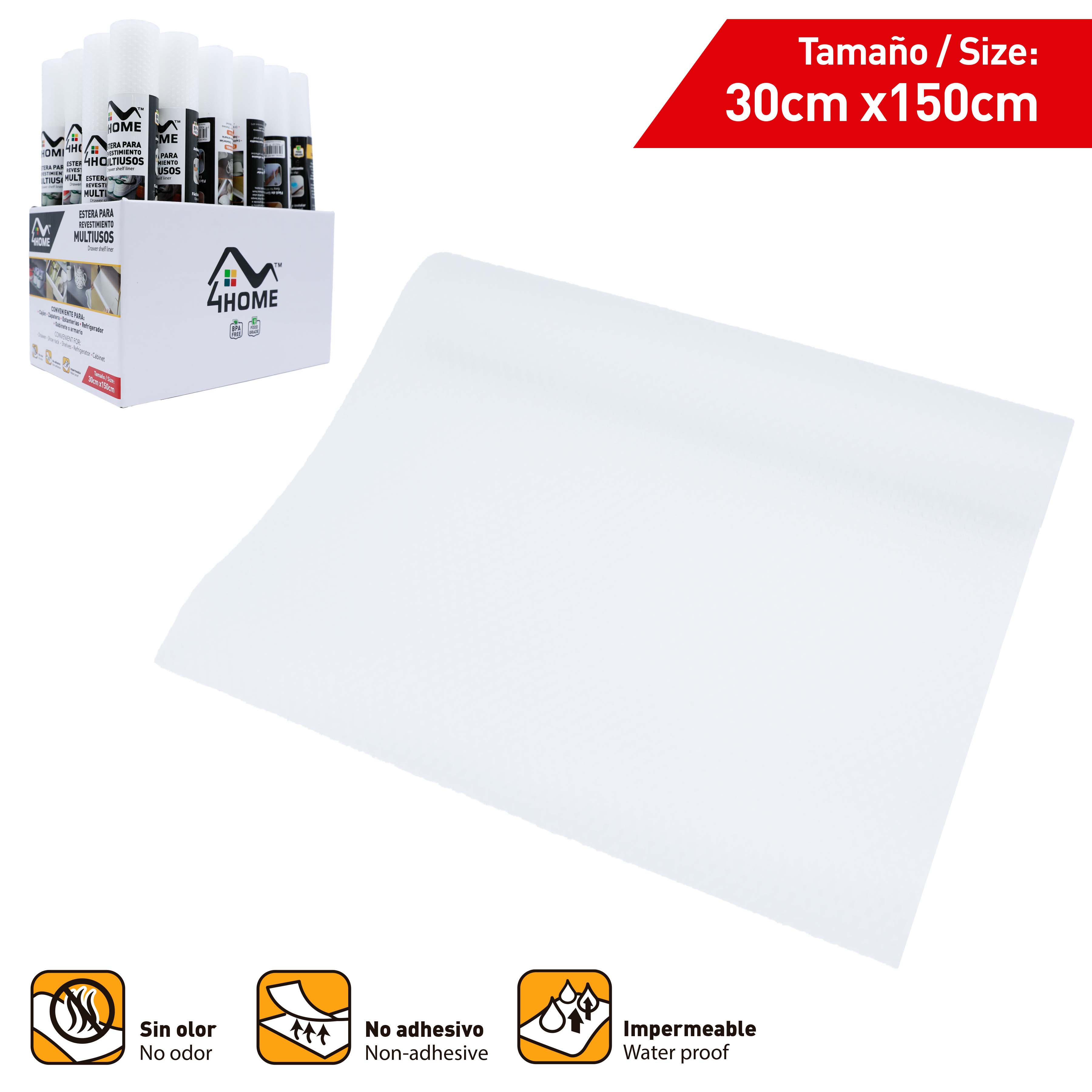 Tapete Plástico Antideslizante Transparente 150x30cm 4Home HM-MT-901 4Home