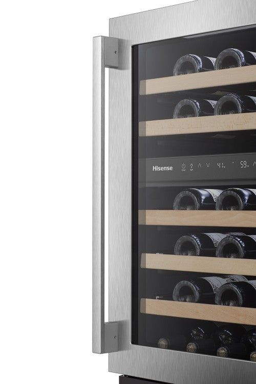 Vinera Enfriador de Vinos 5.4p3 46 Botellas Empotrable o de Piso de Acero Inoxidable Dual Zone con WiFi Hisense HWD046N6SS