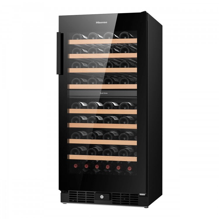 Vinera Enfriador de Vinos 8.5p3 76 Botellas Empotrable o de Piso Dual Zone con WiFi Hisense HWD076N3ASD