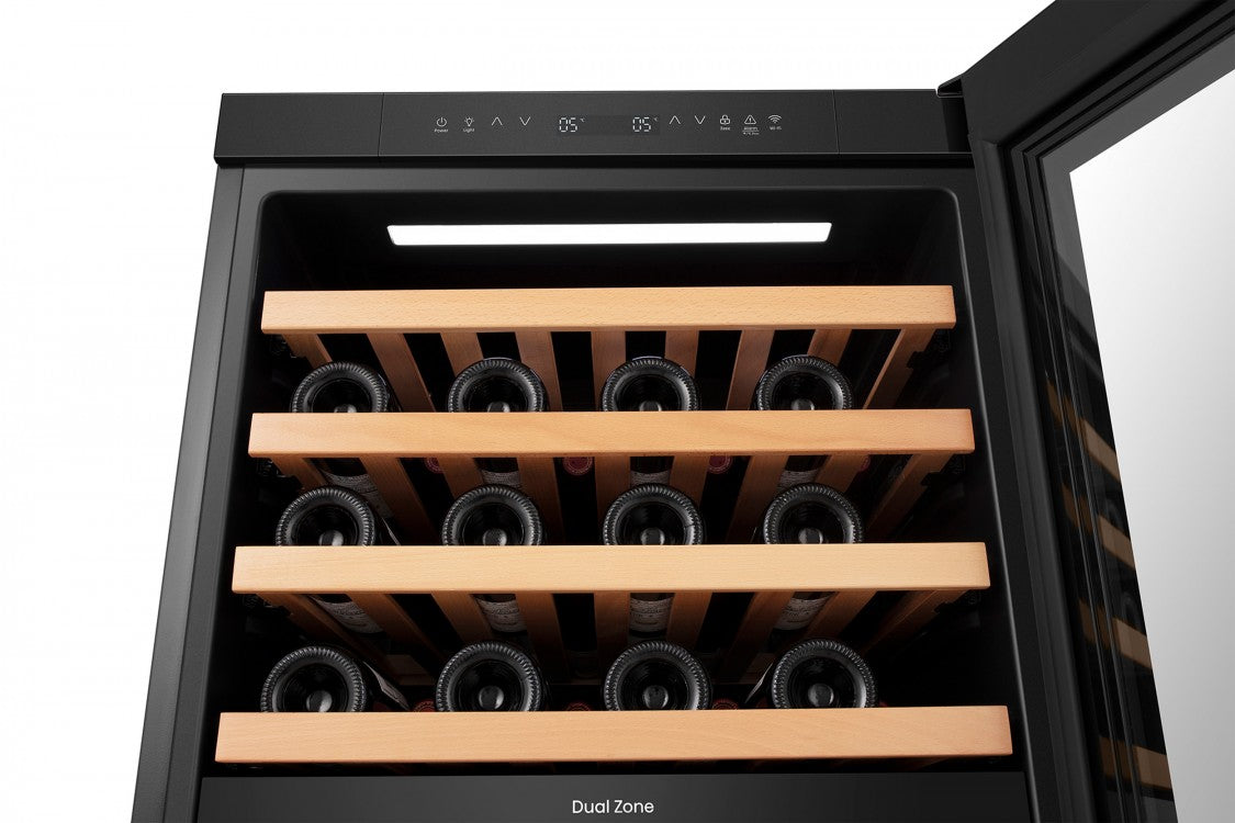 Vinera Enfriador de Vinos 8.5p3 76 Botellas Empotrable o de Piso Dual Zone con WiFi Hisense HWD076N3ASD