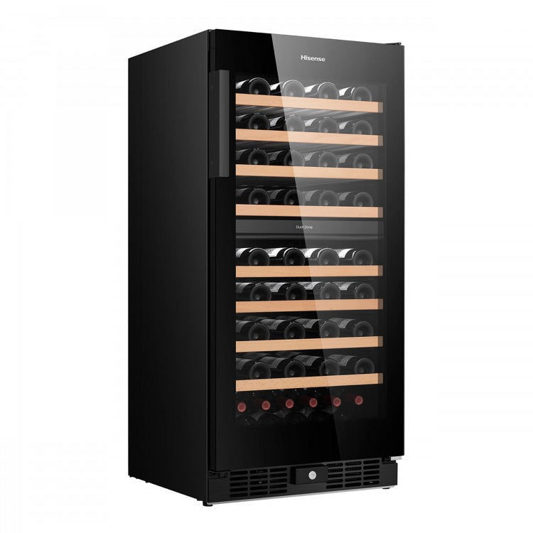 Vinera Enfriador de Vinos 8.5p3 76 Botellas Empotrable o de Piso Dual Zone con WiFi Hisense HWD076N3ASD