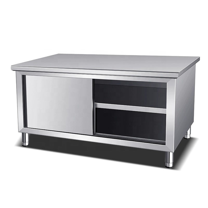 (LLEGANDO 14 DE AGOSTO) Mesa de Trabajo de Acero Inoxidable con Gabinete | 4 Tamaños Disponibles | 80cm (340100) / 150cm (340104) / 180cm (340106) / 200cm (340107)