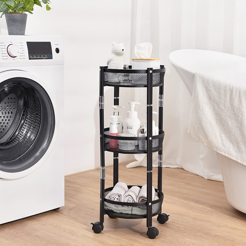 (LLEGANDO 27 DE MARZO) Organizador de Metal Negro para Cocina Multiuso con Rueditas 87cm LHC-9814