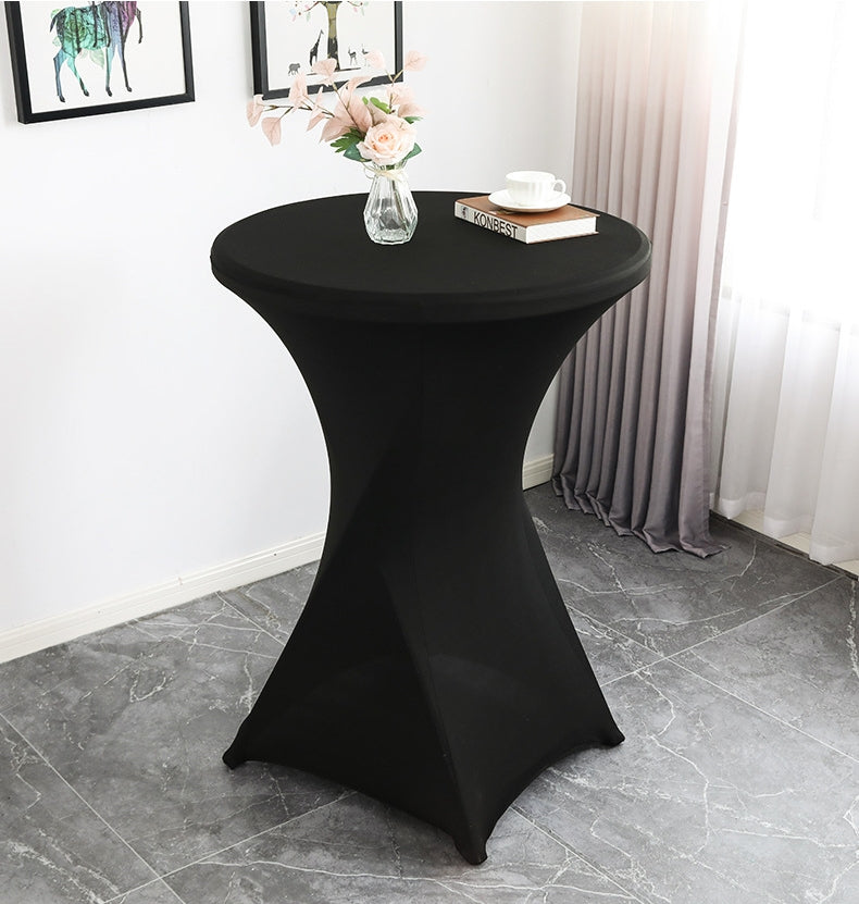 (LLEGANDO 3 DE JULIO) Mantel Elástico para Mesa Alta Coctelera 110x80cm | Forro Ajustable Negro para Eventos, Bodas y Fiestas AJ-17728