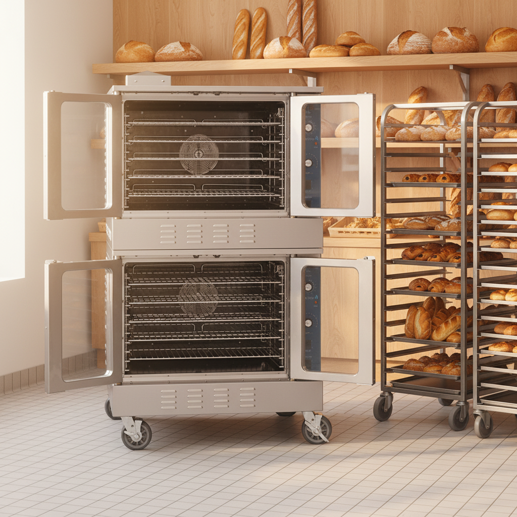 Horno Industrial Doble de Convección a Gas 108,000 BTU 10 Bandejas 70x50cm 2 Nivel 110V – HSD-102G