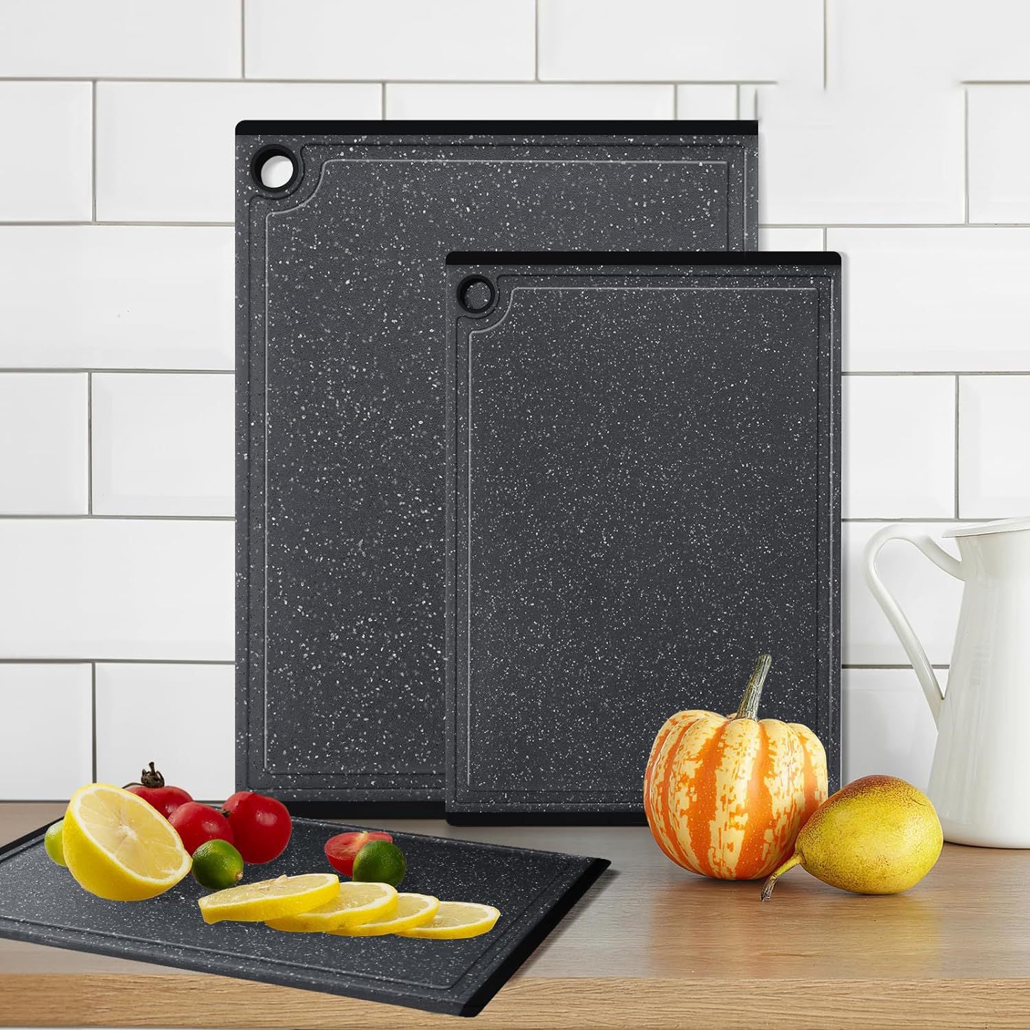 Tabla de Picar Plástico Negro 38x26.5x0.82cm 88466 Selecto