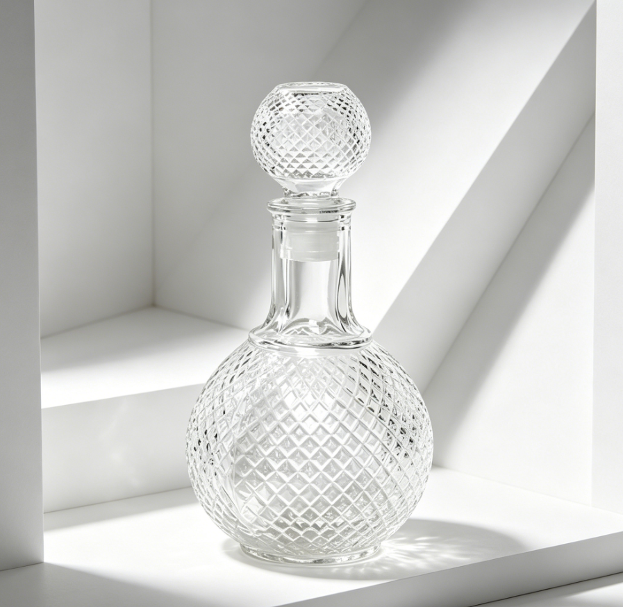 (LLEGANDO 7 DE AGOSTO) Licorera Botella de Vidrio con Tapón 25 cm | Decantador para Whisky, Ron, Brandy y Licores | 87991