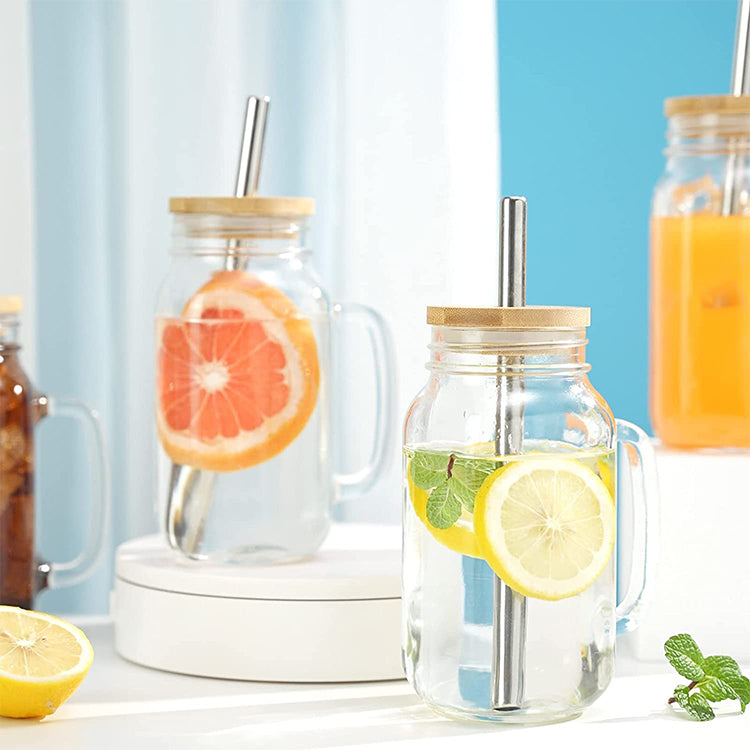 Vaso de Vidrio con Tapa y Carrizo 86410-36 Selecto