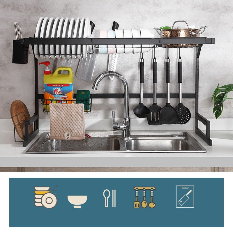Escurridor de Platos Metal Negro Sobre Fregador 51x85x32cm NVS50901 Selecto
