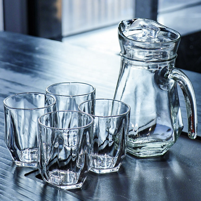 Jarra + 4 Vasos de Vidrio 86994