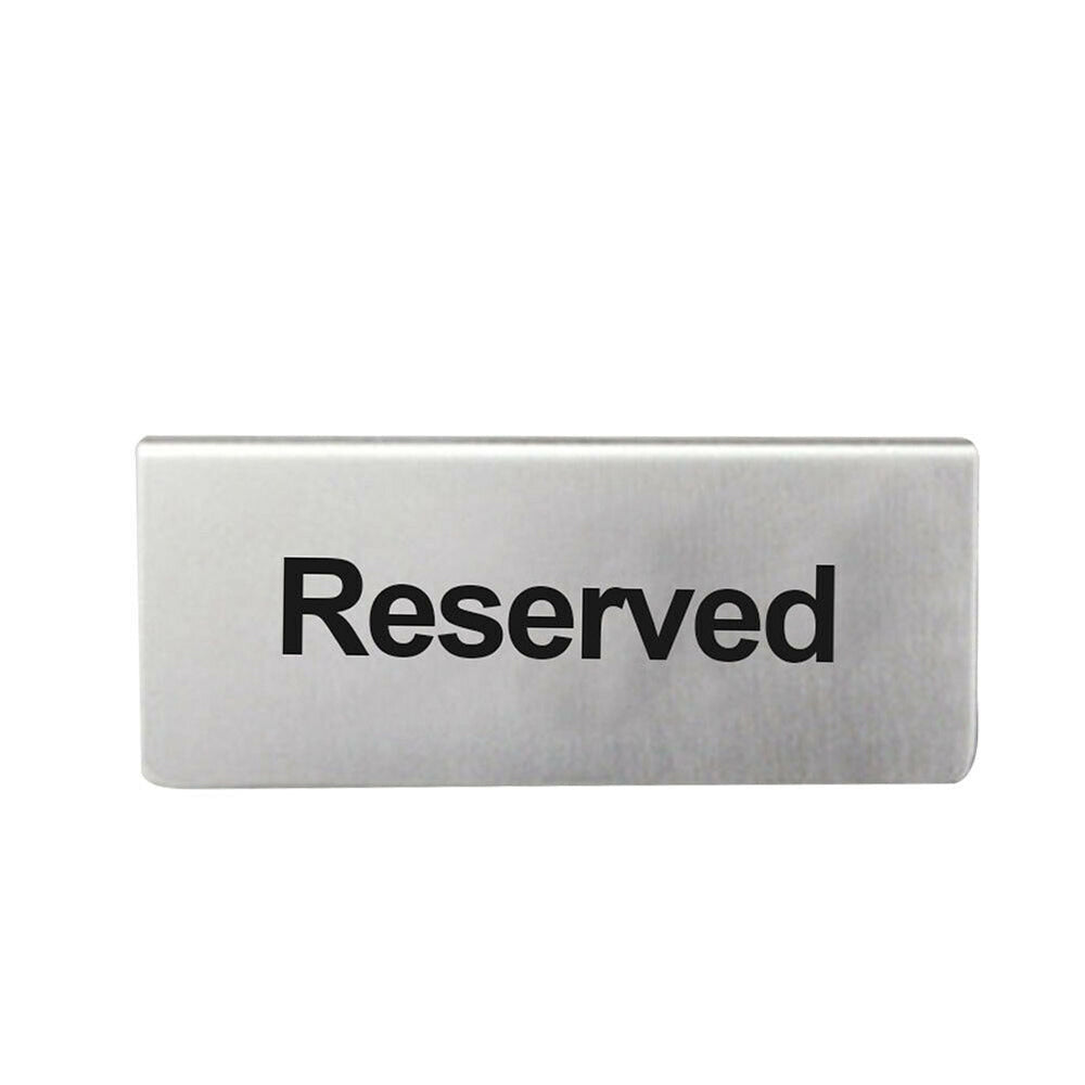 Señalizador "Reservado" en Acero Inoxidable 15x50x40cm 99001 Placa. Selecto