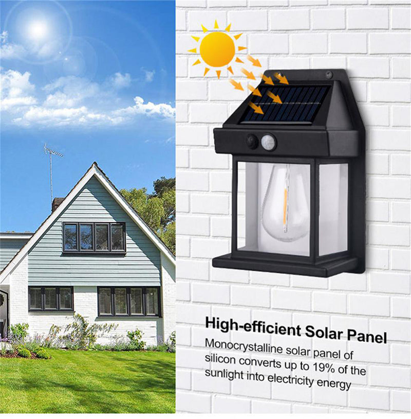 (LLEGANDO 27 DE MARZO) Lampara de Pared para Exterior 1 LED con Panel Solar con Sensor de Movimientos 17x12cm 88369