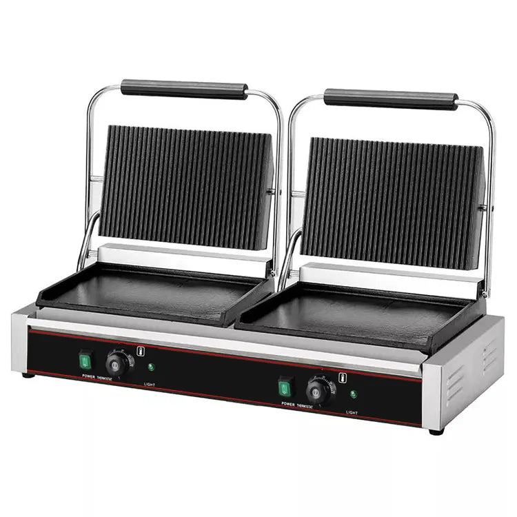 Plancha Panini Doble Grill Arriba y Plano Abajo 845*400*210mm HEG-813EA