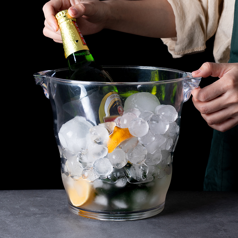 Hielera Transparente para Botellas 27.5×25cm – Calidad Profesional para Restaurantes y Hoteles - Cubitera Cubeta - Hielo - Champaña Champagne Cerveza | 717-AB11