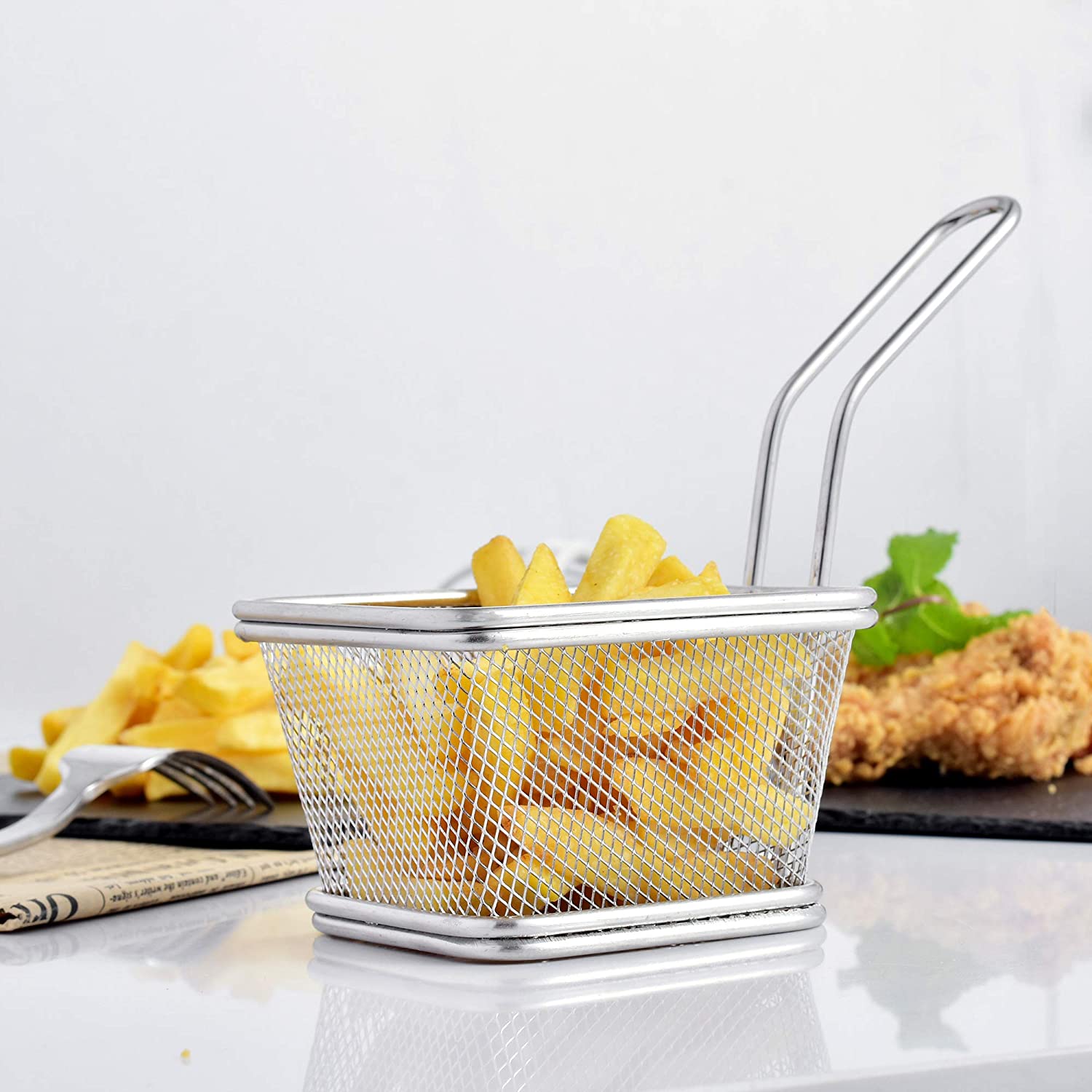 Mini Cesta de Papas Fritas en Acero Inoxidable 81170 Selecto