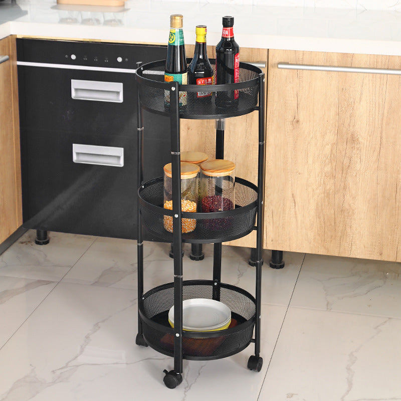 (LLEGANDO 27 DE MARZO) Organizador de Metal Negro para Cocina Multiuso con Rueditas 87cm LHC-9814