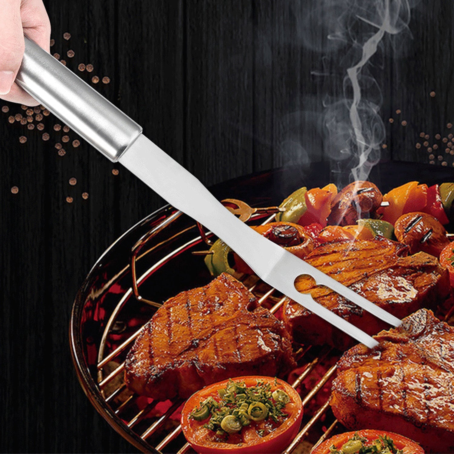 Trinche para BBQ 43cm de Acero Inoxidable 021-19421 Selecto