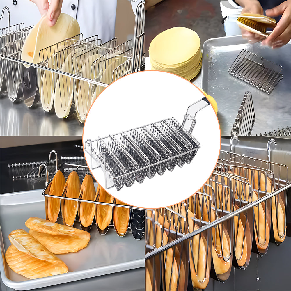 (LLEGANDO 30 DE SEPT) Cesta Canasta Freidora para Tacos de Acero Inoxidable | 4 Capacidades Disponibles | 4 Tacos HVB04-V | 6 Tacos HVB06-V | 8 Tacos HVB08-V
