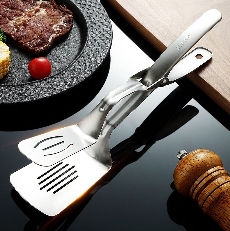 (LLEGANDO 30 DE SEPT) Pinza Espátula Profesional 30cm de Acero Inoxidable SS304 – Pinza Tipo Tijera Ranurada para Cocina y Parrilla | Carne | Hotelero | Hotel | Restaurante 500505