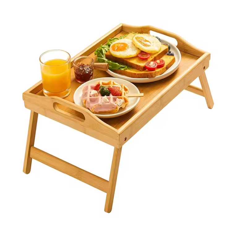 Mesa Portátil de Bambú 50x30x6cm 89183