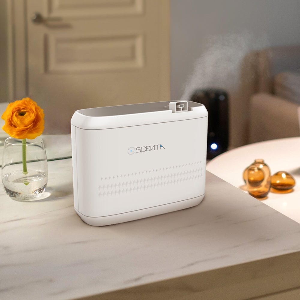 Difusor de Aromas de Aceites Esenciales Industrial Eléctrica Capacidad 850ml Cobertura 830m2 Blanco Compatible con APP Móvil y Bluetooth A305L Selecto