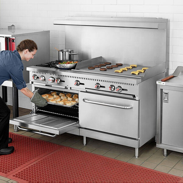 Equipo de Cocina 3 en 1 Estufa 4 Quemadores / Plancha 3 Quemadores / 2 Hornos de 36" a Gas RGR60-36G Selecto