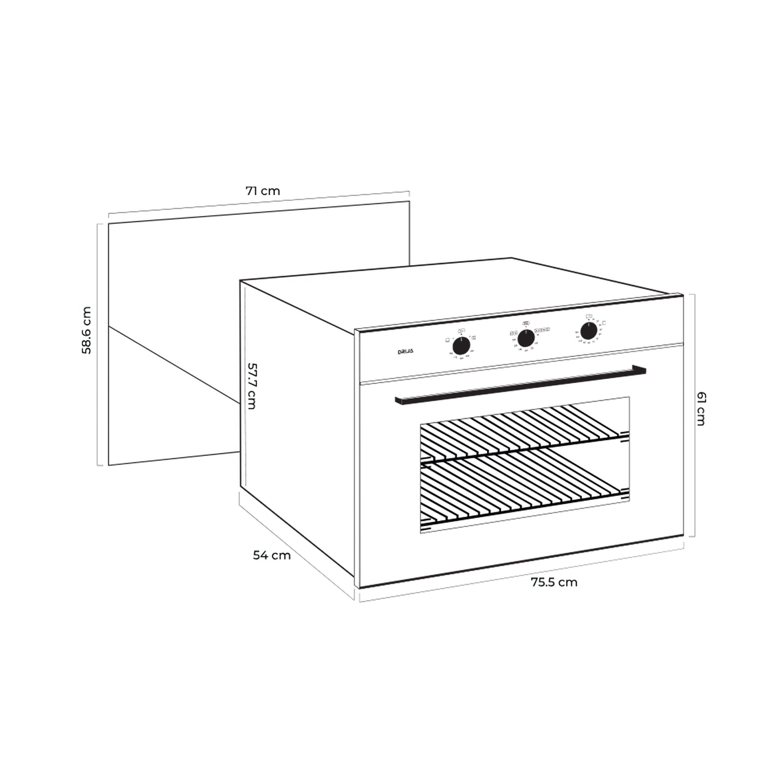 (POR PEDIDO) Horno Empotrable a Gas Roma 76 Gas Grill Drija DRIJA