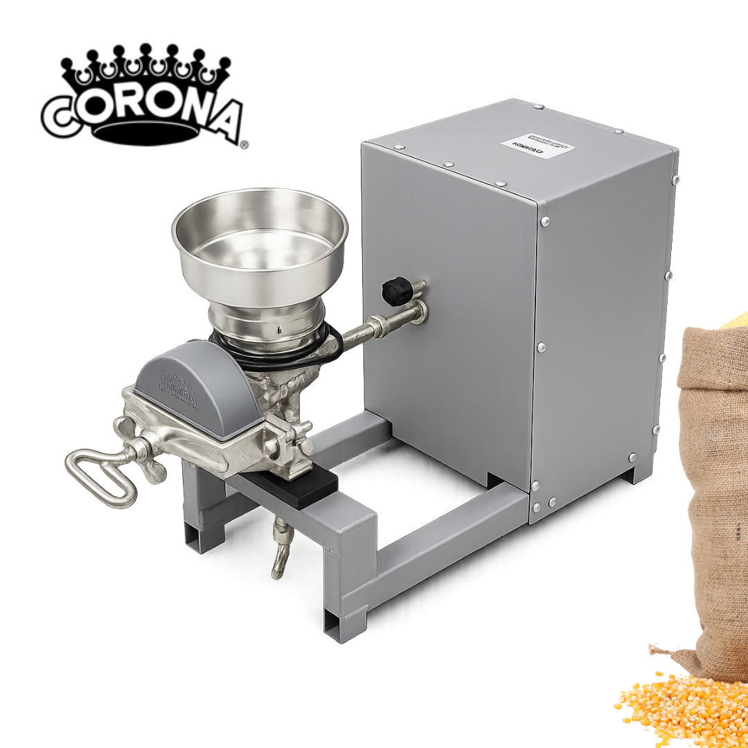 Molino de Maíz Corona Eléctrica con Motor de 110V ELECT-05 Máquina de Moler Maíz.