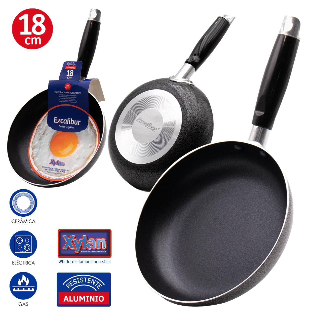 Sartén de Aluminio Antiadherente 18cm Excalibur JLJ-18CM EXCALIBUR