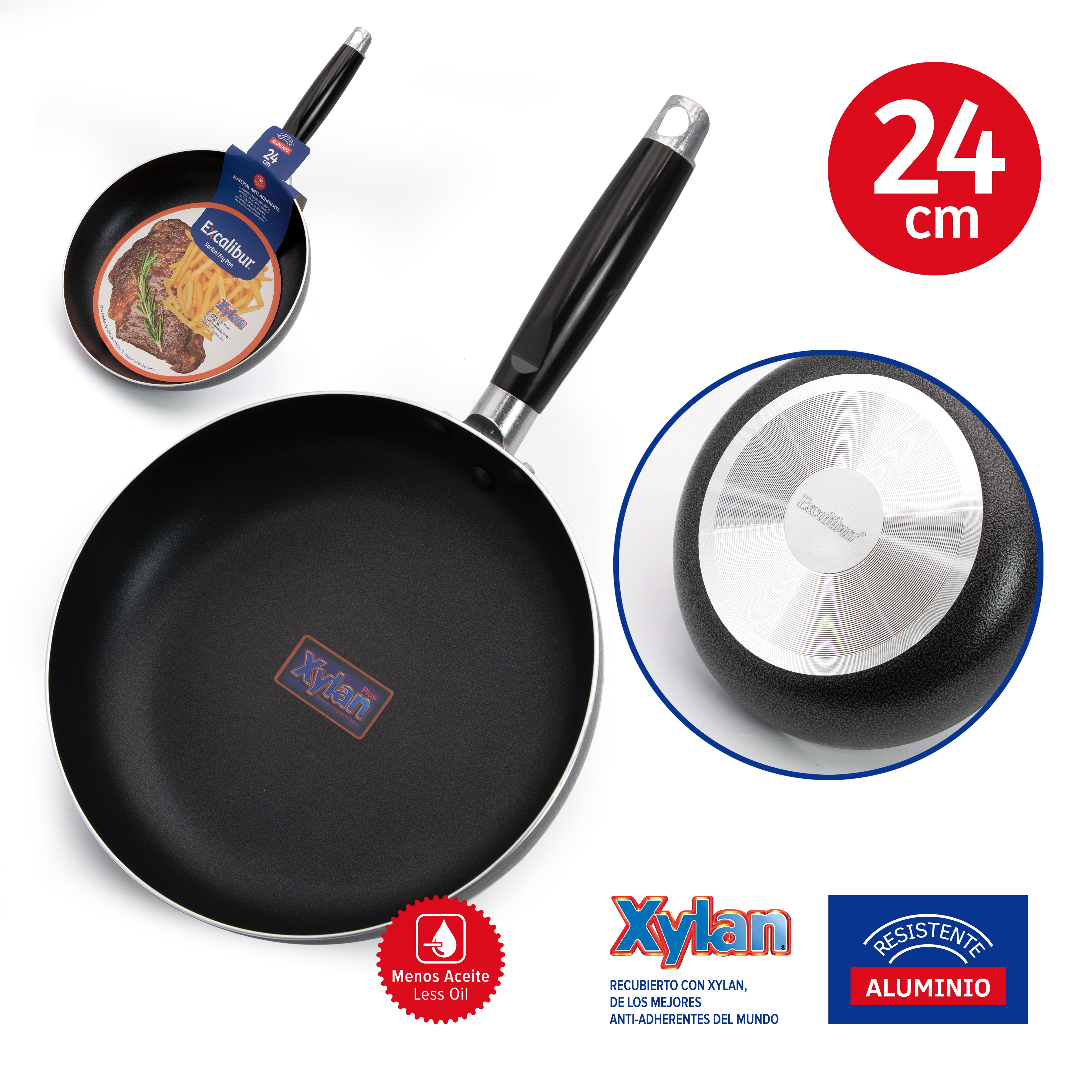 Sartén de Aluminio 24cm Excalibur JLJ-24CM