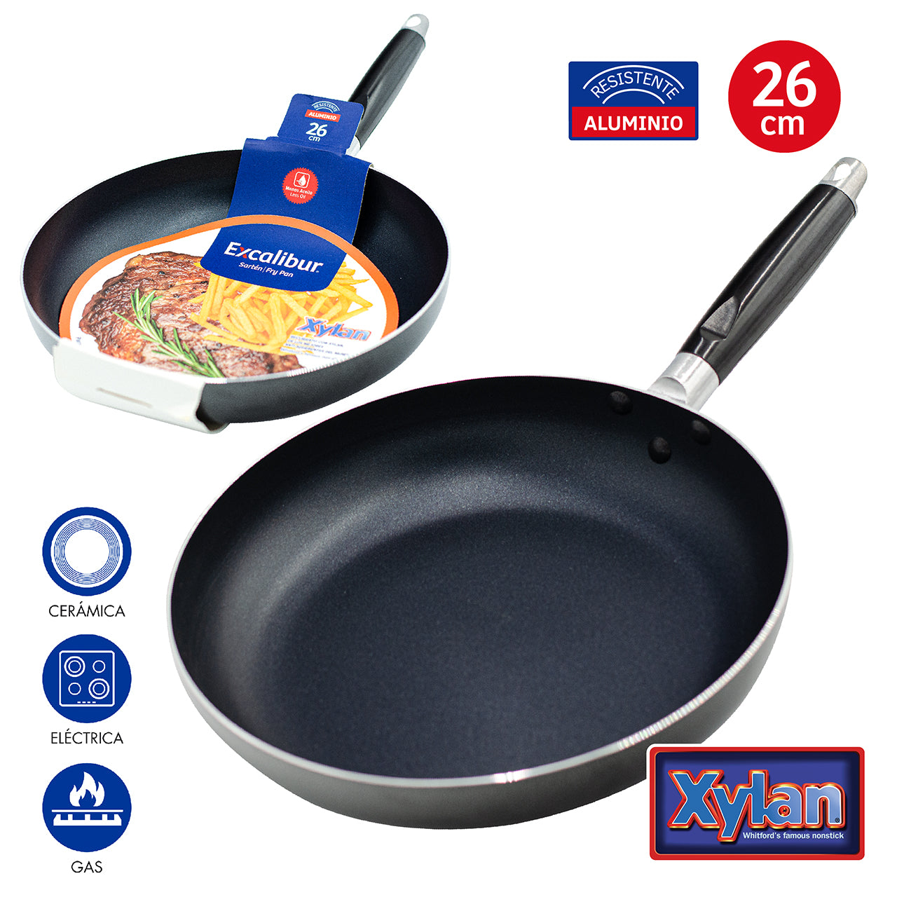 Sartén de Aluminio 26cm Excalibur JLJ-26CM