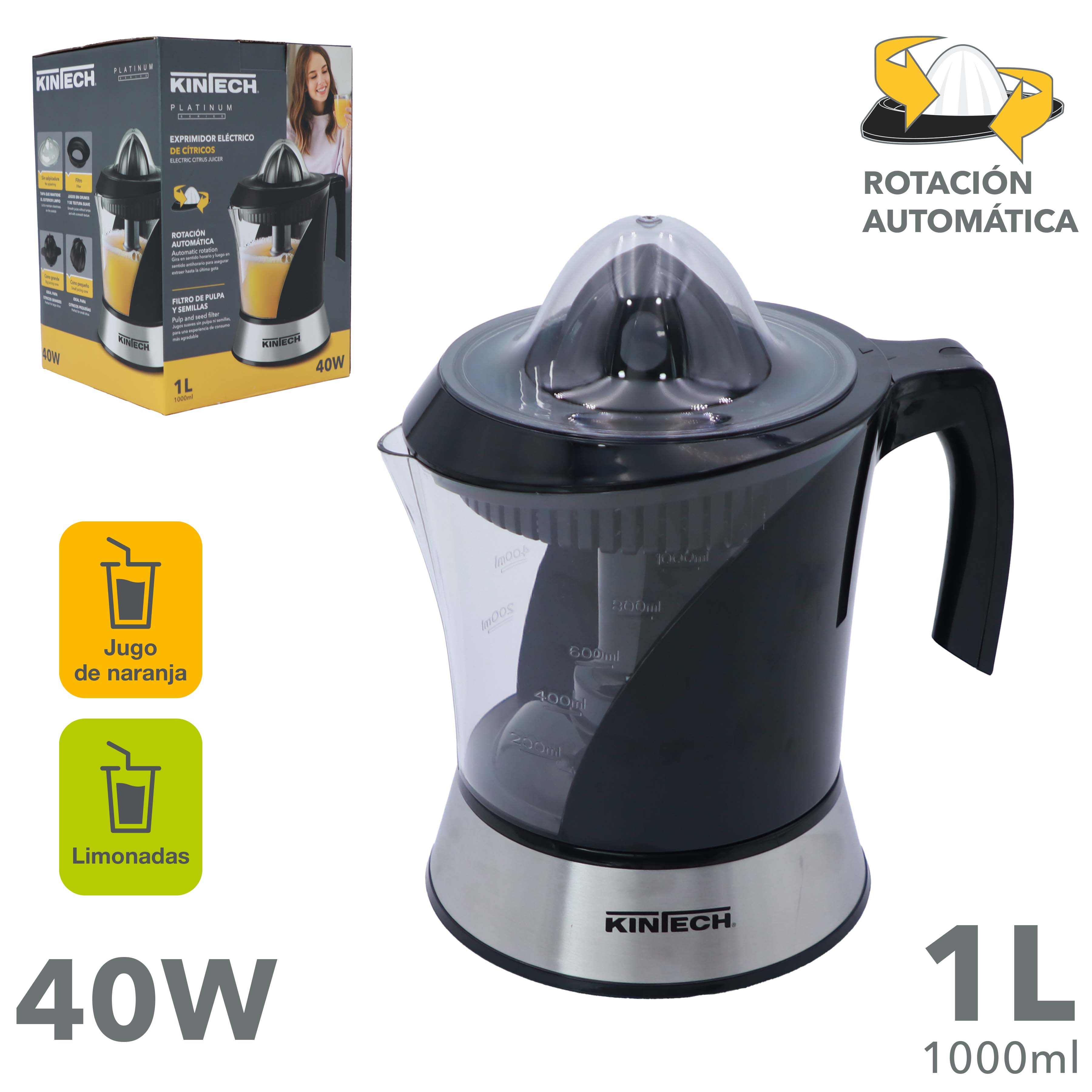Exprimidor de Cítricos Eléctrico 1 Litros 40W Kintech KT-BH3322 KINTECH
