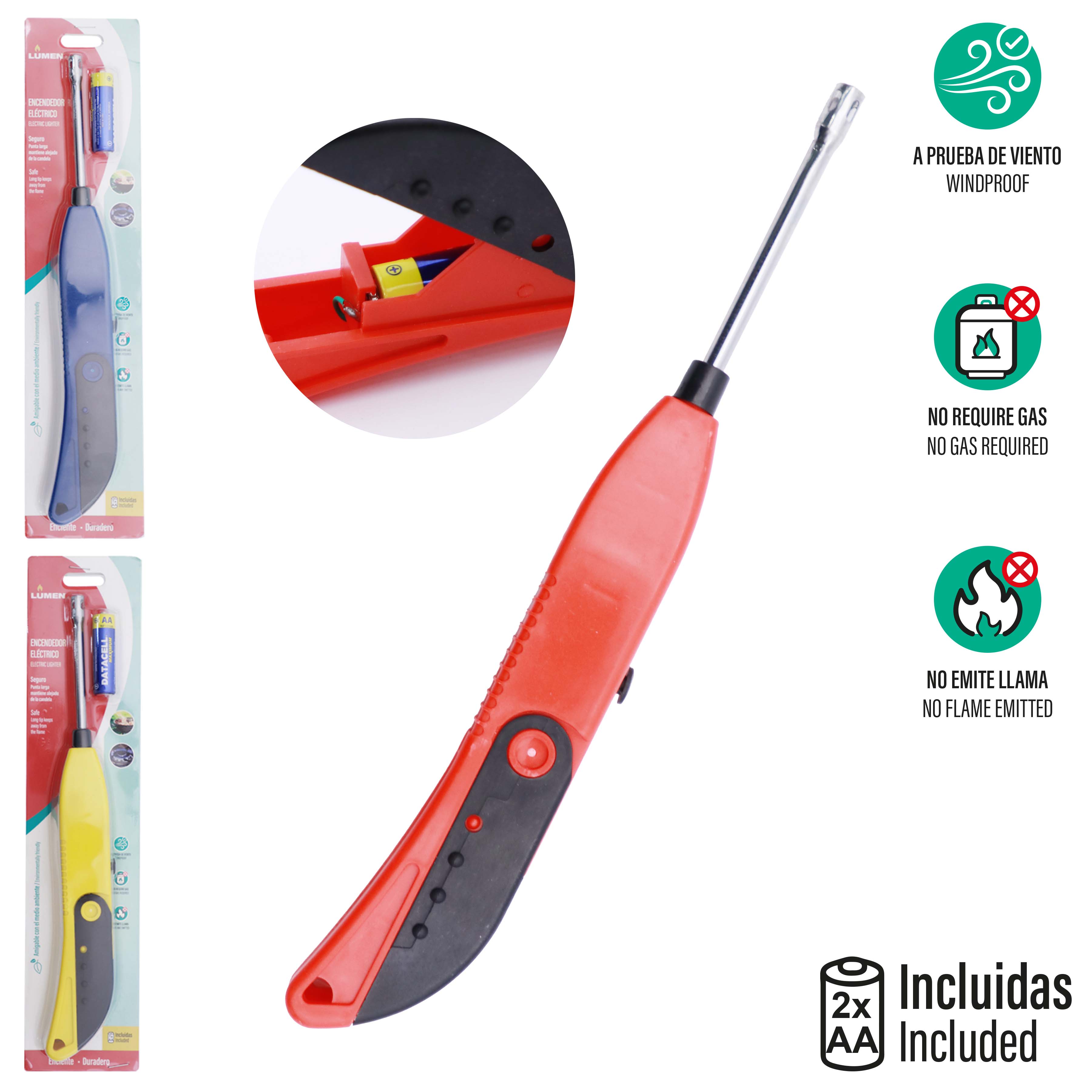 Chispero Encendedor Eléctrico Incluye 2 Baterías AA LXY-60 LUMEN