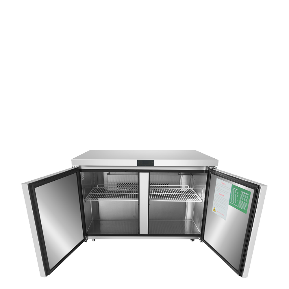 (PP) Refrigerador Bajo Encimera de 60"/153cm 2 Puertas Acero Inoxidable Atosa MGF8403GR Undercounter Refrigerado. Mesa Refrigerada.