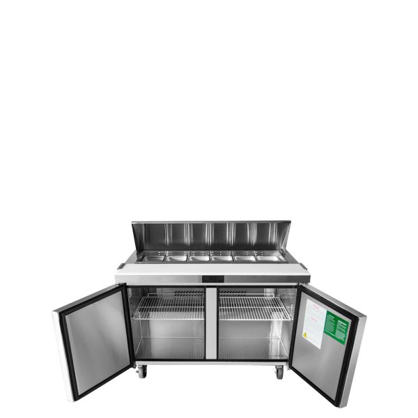 (PP) Mesa Estándar Sandwichera Refrigerada 60"/153cm 2 Puertas Acero Inoxidable Atosa MSF8303GR Salad prep. Sandwich.