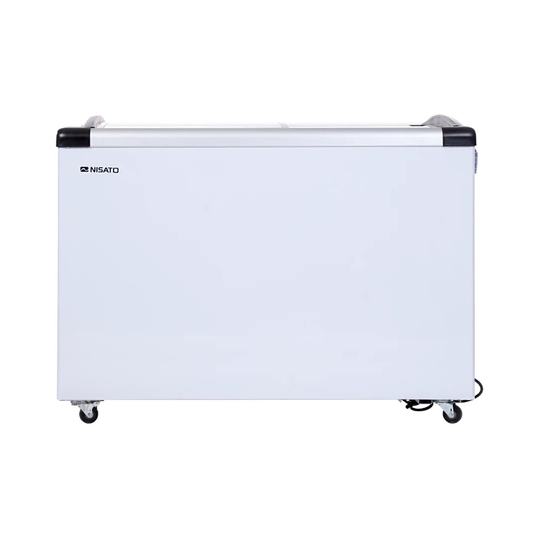 Heladera con Puertas de Vidrio Curvo 6P3/170L 3 Canastas NCHC-170GX Nisato Helado. NISATO